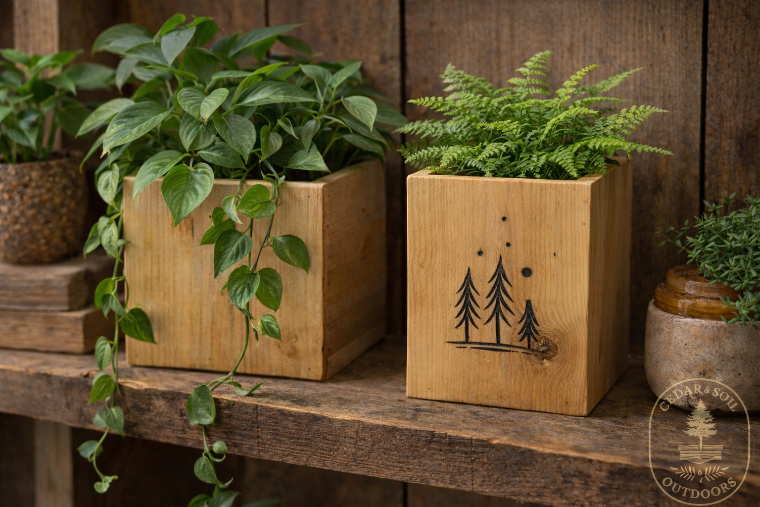 8-inch Handcrafted Wooden Candle & Utility Box